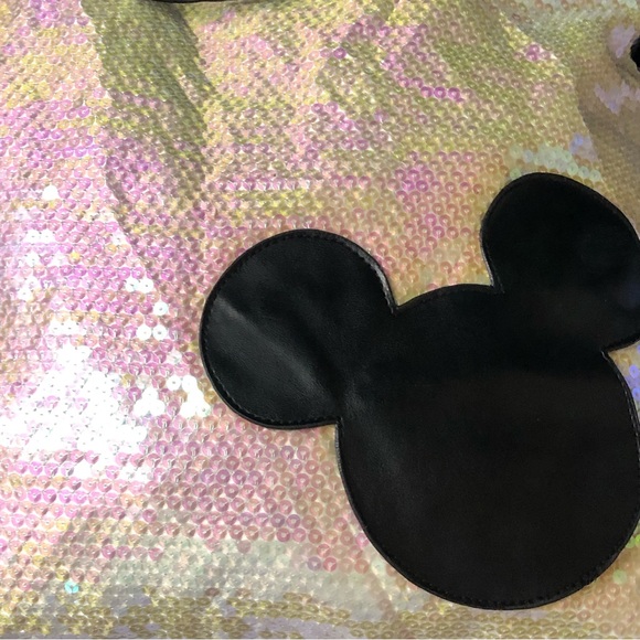 New Disney Mickey Mouse Ears White Sequin Tote Bag - Picture 7 of 7
